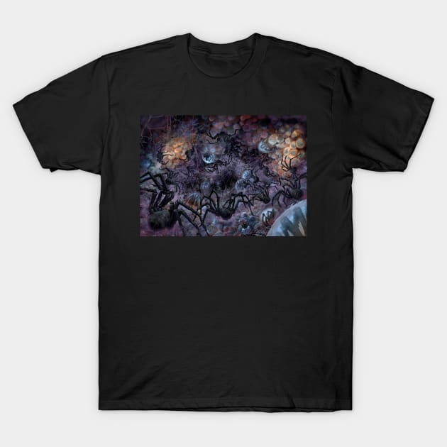 Swarm of Spiders T-Shirt by ethanharrisart